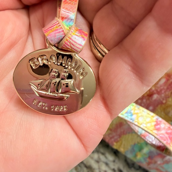 Colorful Crocodile Embossed Women's Bag and Wallet Set by Brahmin - Picture 9 of 13